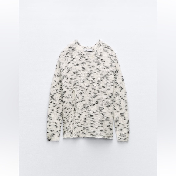 NWT Zara MIXED SLIT KNIT SWEATER - Picture 3 of 10